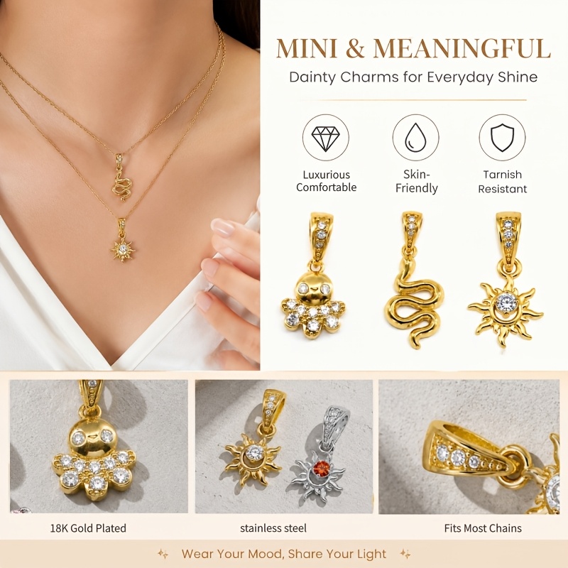 Retro Niche Design Stainless Steel Inlaid Zircon Pendant